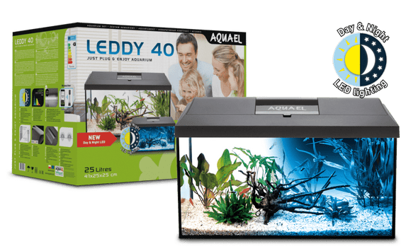 Aquael Leddy Day & Night 40 Black Aquarium Set