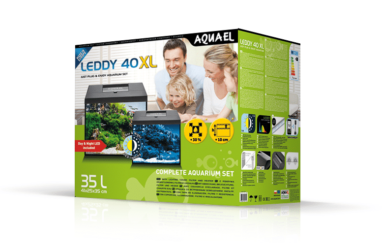 AQUAEL Leddy Day & Night 40XL Black Aquarium PICKUP ONLY
