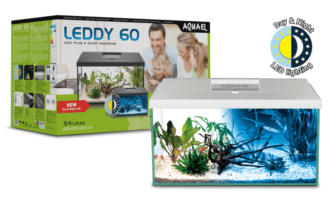 AQUAEL Leddy Day & Night 60 White Aquarium Set PICKUP ONLY