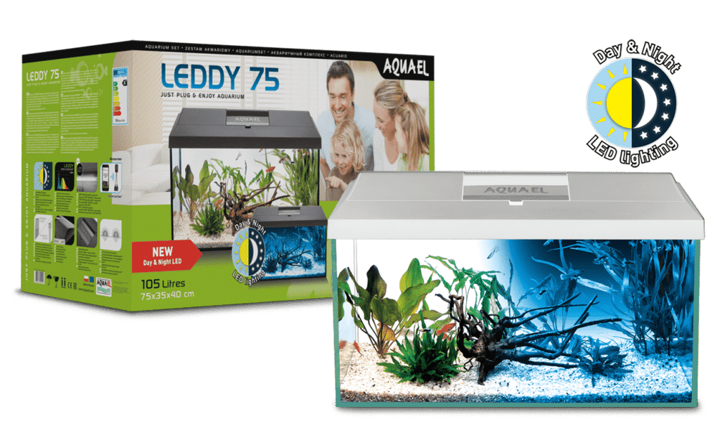 AQUAEL Leddy Day & Night 75 White Aquarium Set PICKUP ONLY