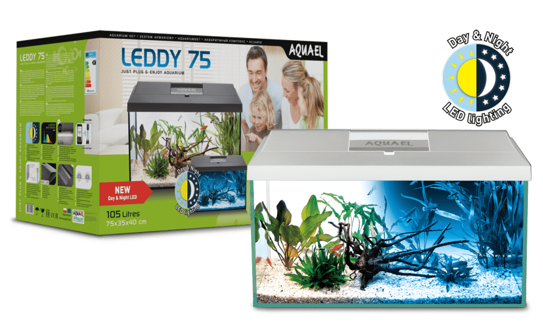 AQUAEL Leddy Day & Night 75 White Aquarium Set PICKUP ONLY
