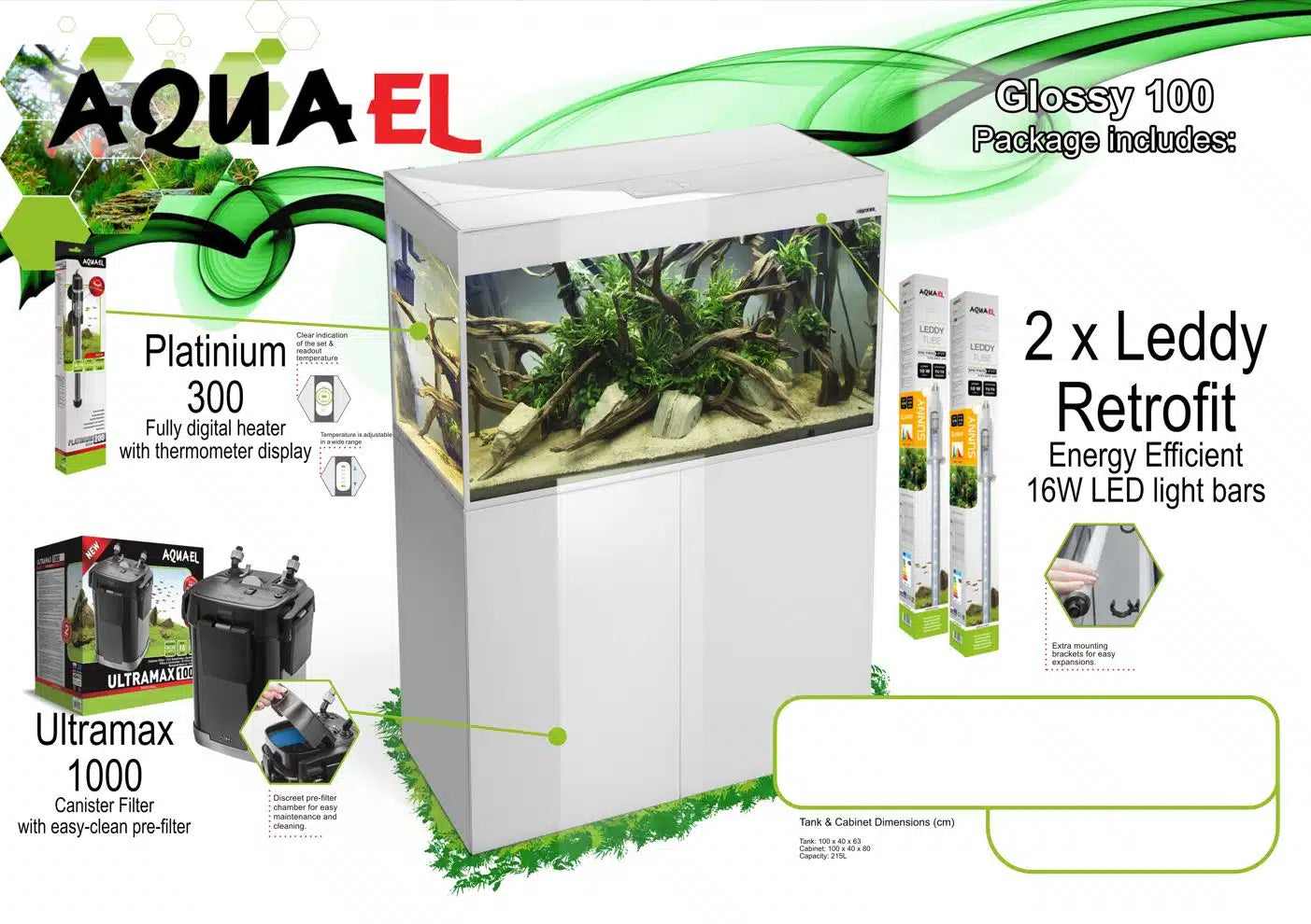 AQUAEL Glossy 100 (White) Package. PICKUP ONLY