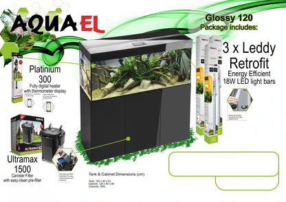 AQUAEL GLOSSY 120 BLACK PACKAGE.