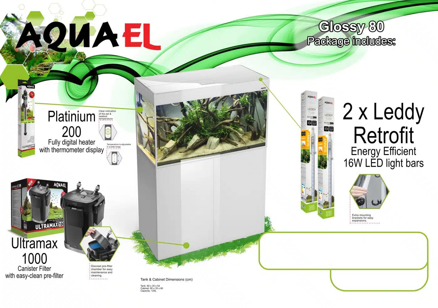 AQUAEL Glossy 80 (White) Package. PICKUP ONLY