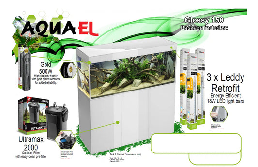 AQUAEL GLOSSY 150 WHITE PACKAGE.